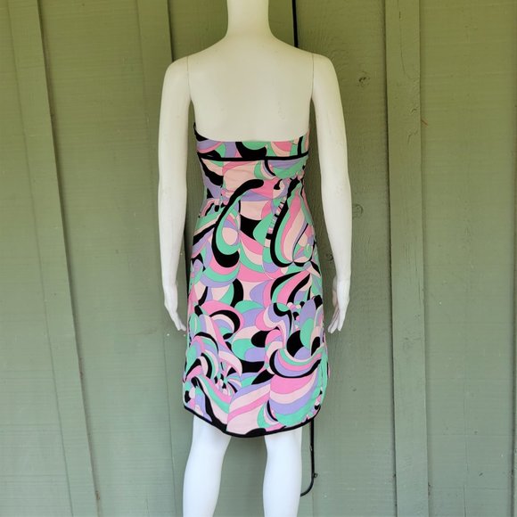 TIBI Colorful Print Strapless Dress 4 Runs small 0/2 - Picture 3 of 5